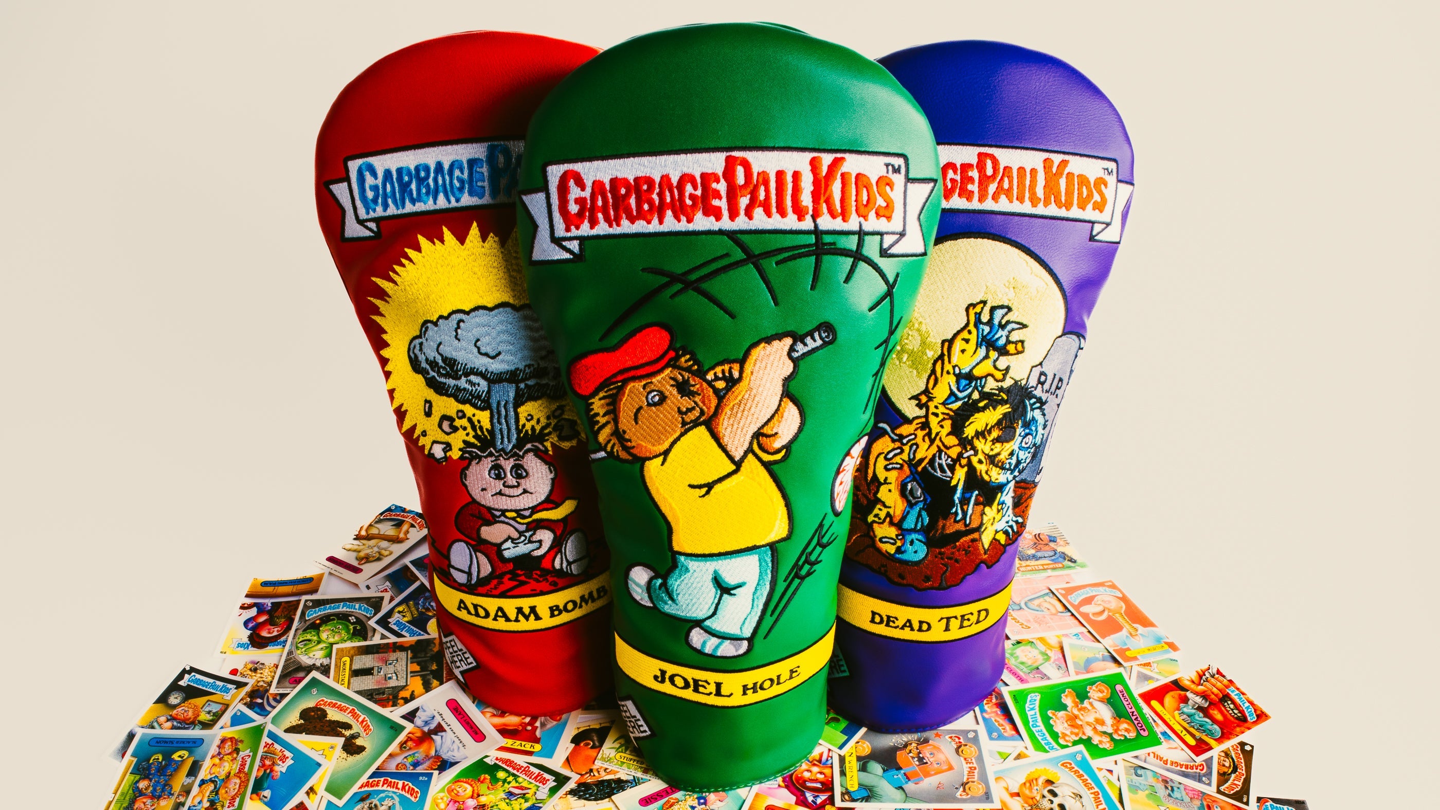 Officially licensed Garbage Pail Kids golf accessories by Swag.