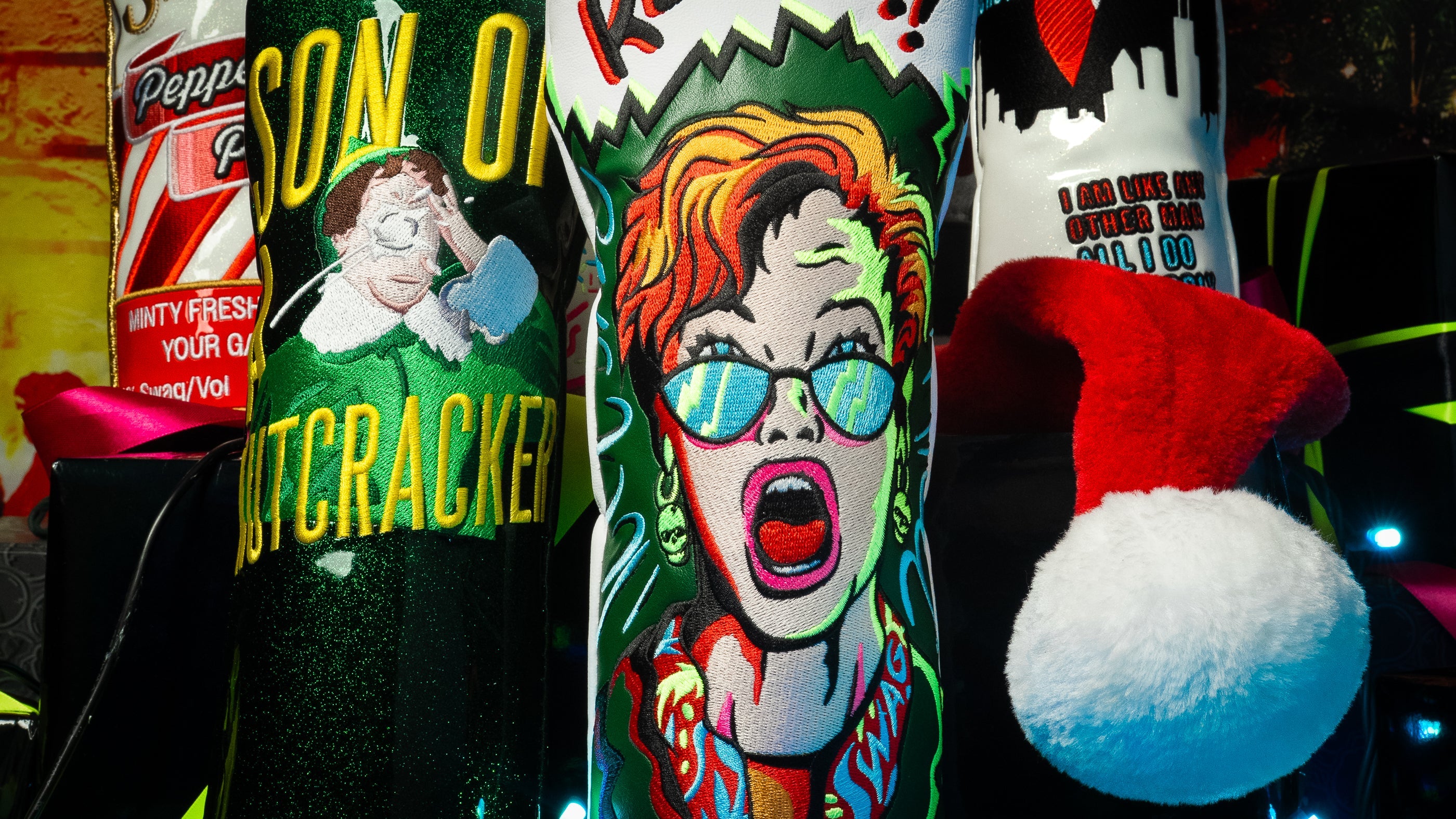 12 Days of Swagmas including limted edition golf headcovers, putter, accessories, and apparel.