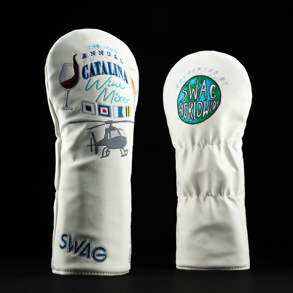 SWAG Golf Catalina Wine Mixer white driver golf headcover.