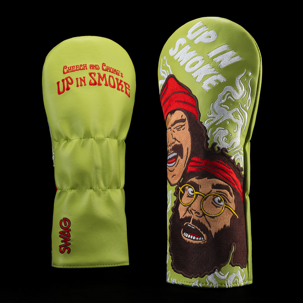 SWAG Golf Cheech & Chong's Up In Smoke movie-themed officially licensed green and red golf driver headcover.