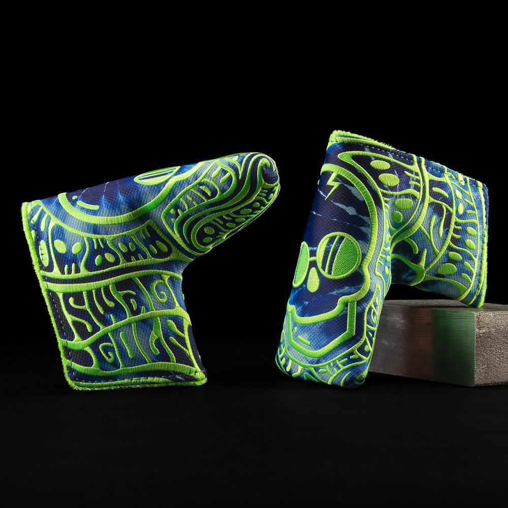 SWAG Golf blue dream swagadelic blue and green tie-dye blade putter golf headcover made in the USA.