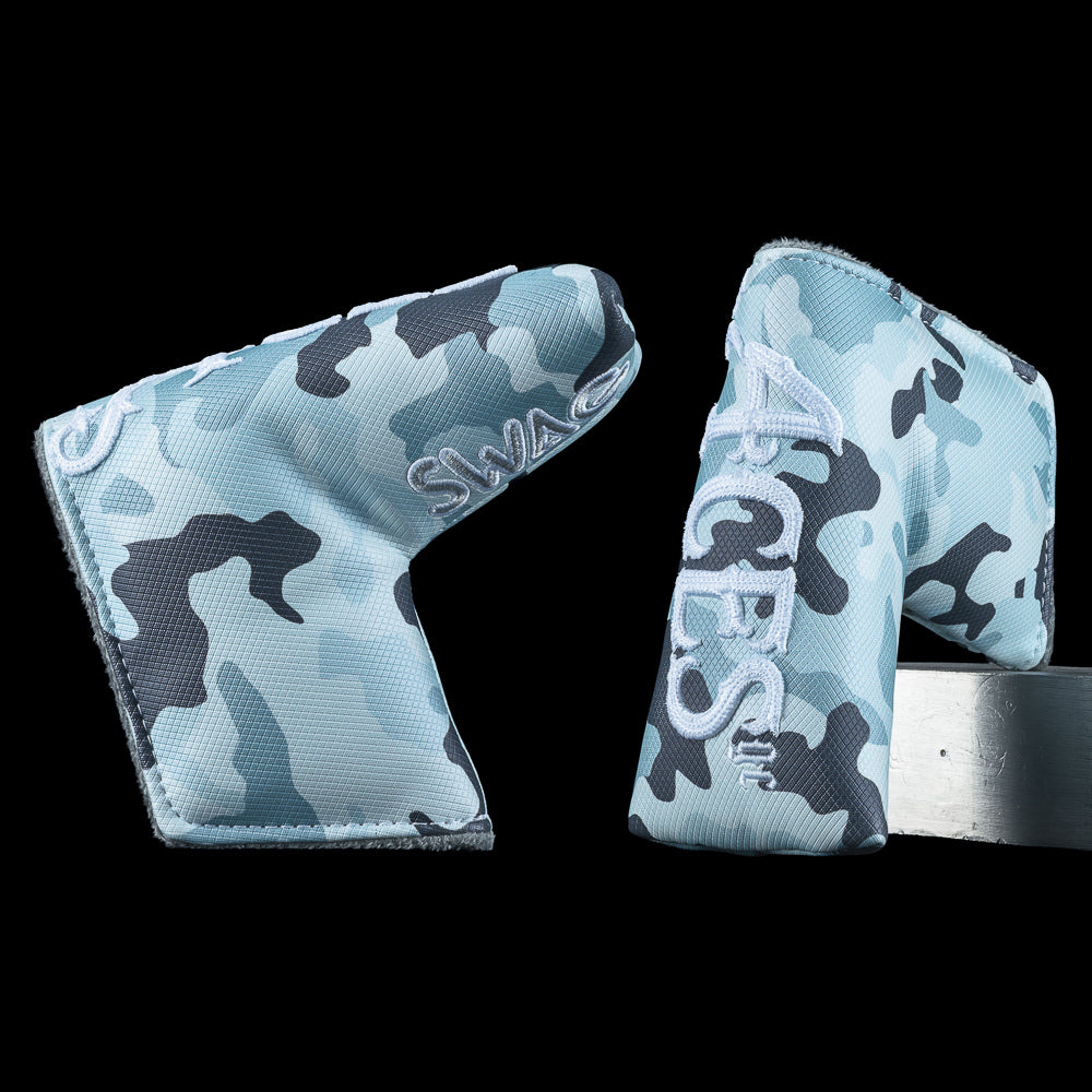 SWAG Golf x 4Aces official blue camo blade golf headcover.