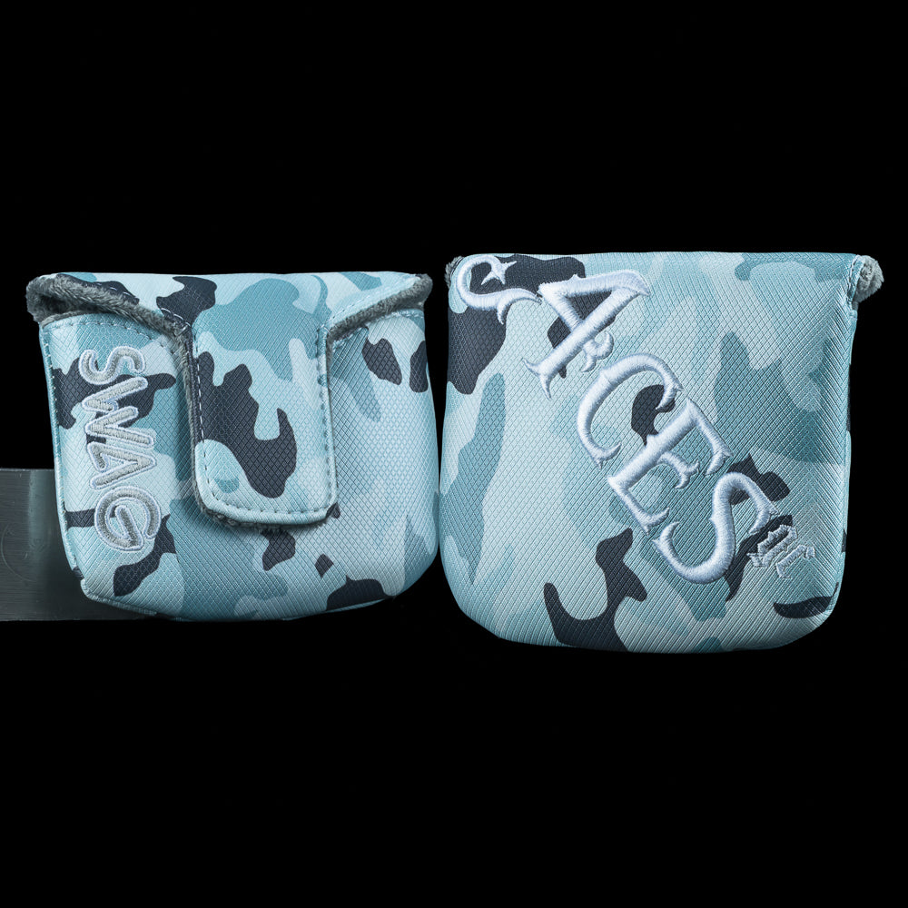 SWAG Golf x 4Aces official blue camo mallet headcover.