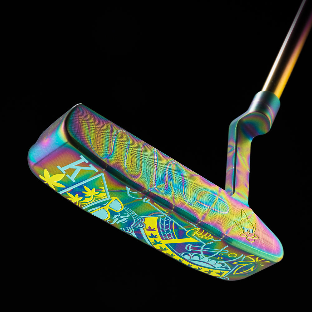 SWAG Golf Royal Highness blue dream king blue tie-dye pvd limited edition stainless steel golf putter made in the USA.