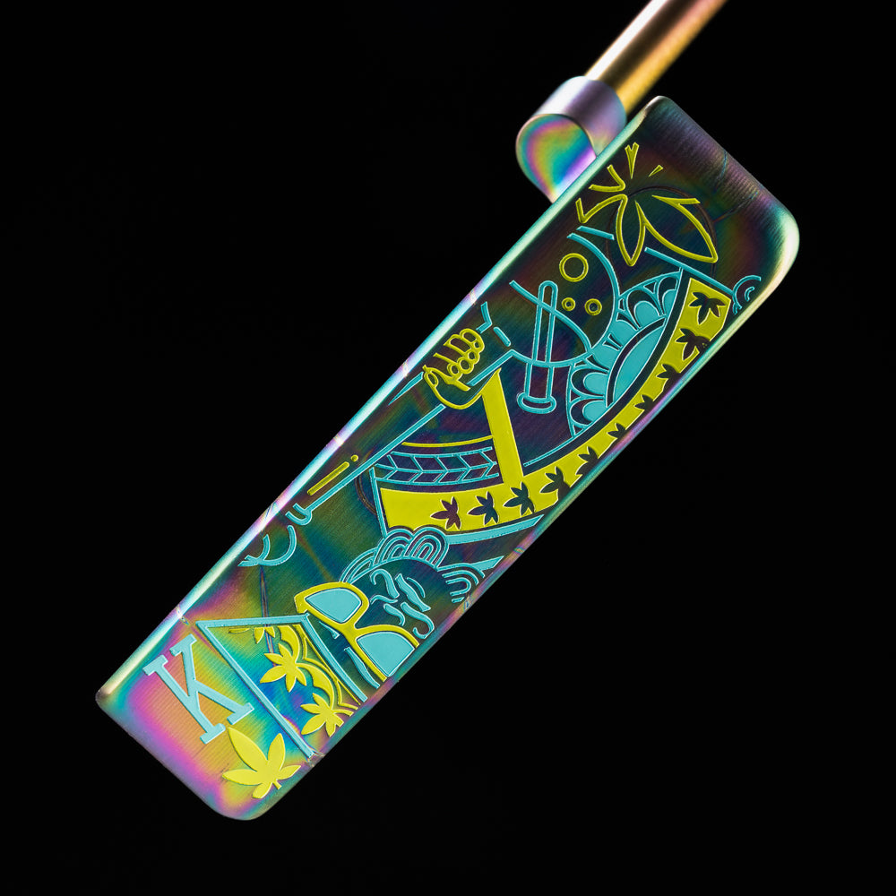 SWAG Golf Royal Highness blue dream king blue tie-dye pvd limited edition stainless steel golf putter made in the USA.