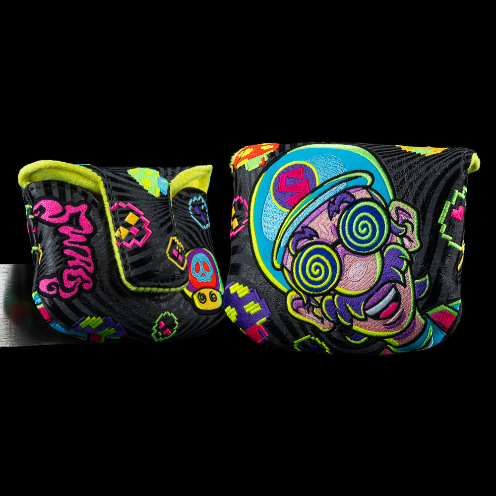 SWAG Golf Lu-tee-gi psychedelic video game themed mallet golf headcover.