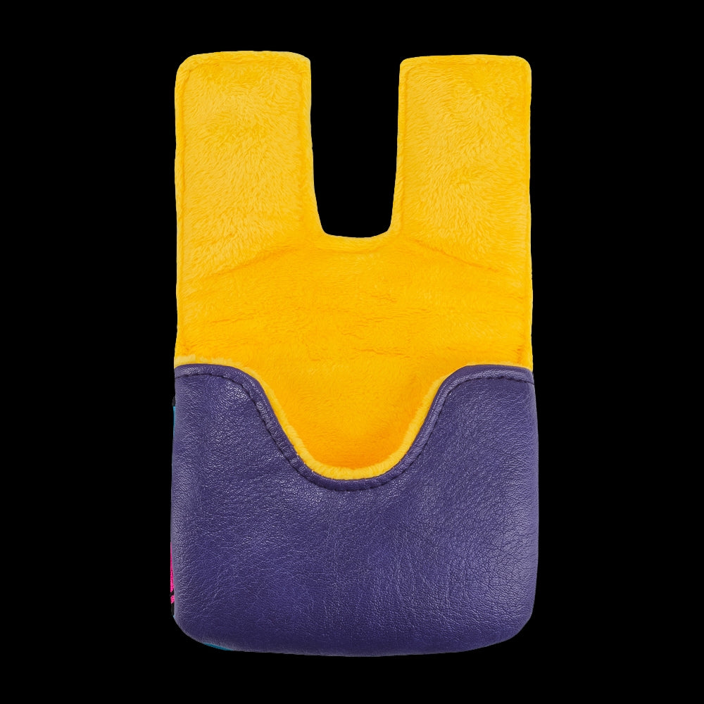 Rewind Golf x Happy Gilmore official Grandma themed purple and yellow center shaft mallet headcover.