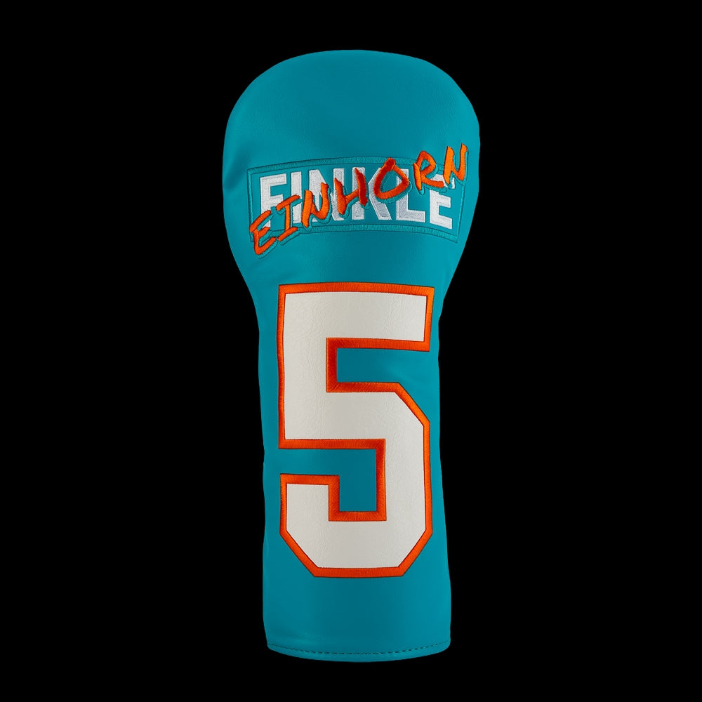 Rewind Golf Ace Ventura Einhorn Finkle Miami football jersey themed golf driver headcover.