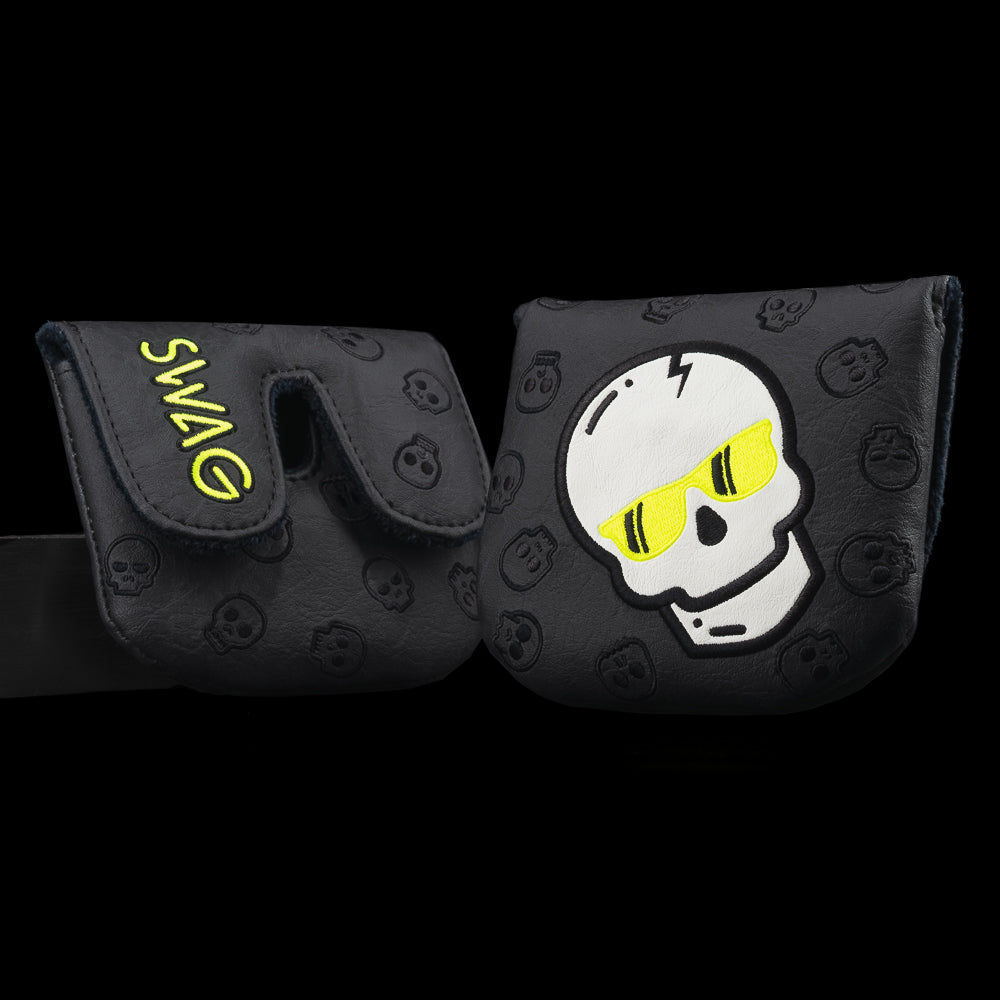 SWAG Golf OG Skull black center shaft xl mallet golf headcover.