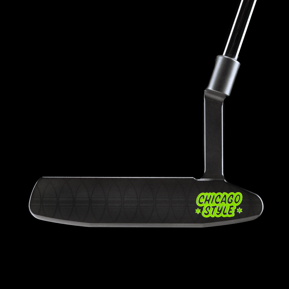 SWAG Golf Funky Neon Chicago Dog rainbow black PVD limited edition stainless steel blade golf putter.
