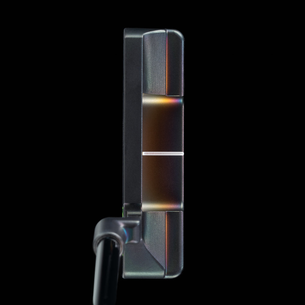 SWAG Golf Funky Neon Chicago Dog rainbow black PVD limited edition stainless steel blade golf putter.