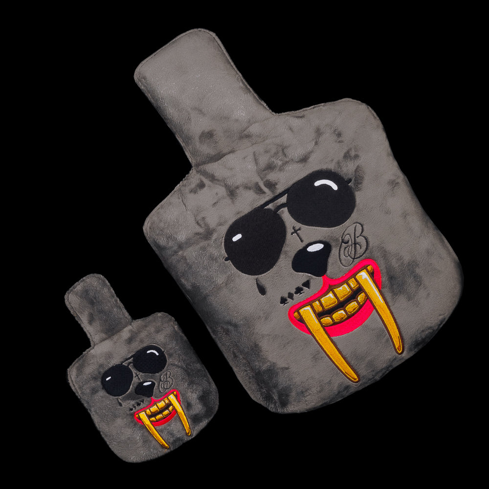 Jumbo Booster's Mafia gray oversized mallet cover. Also includes the regular-sized version.