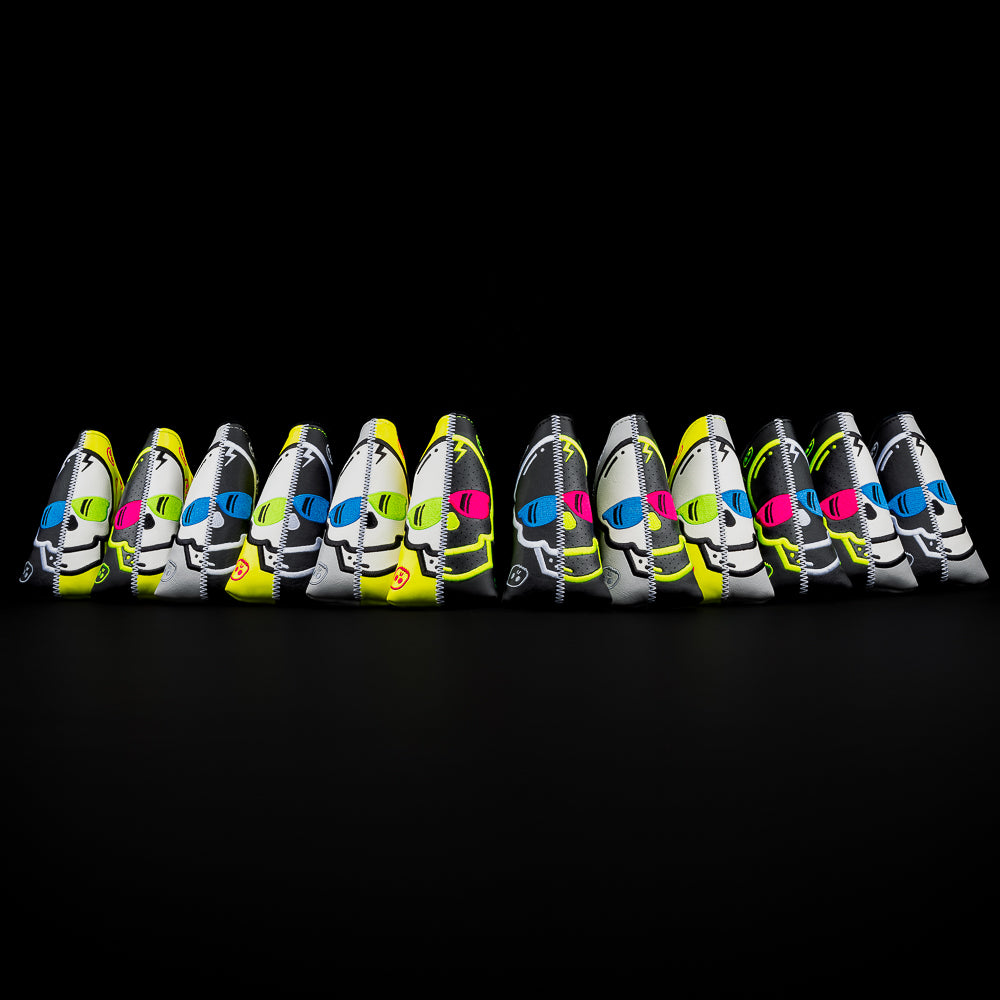 SWAG Golf OG patchwork skull grab bag blade golf headcover.