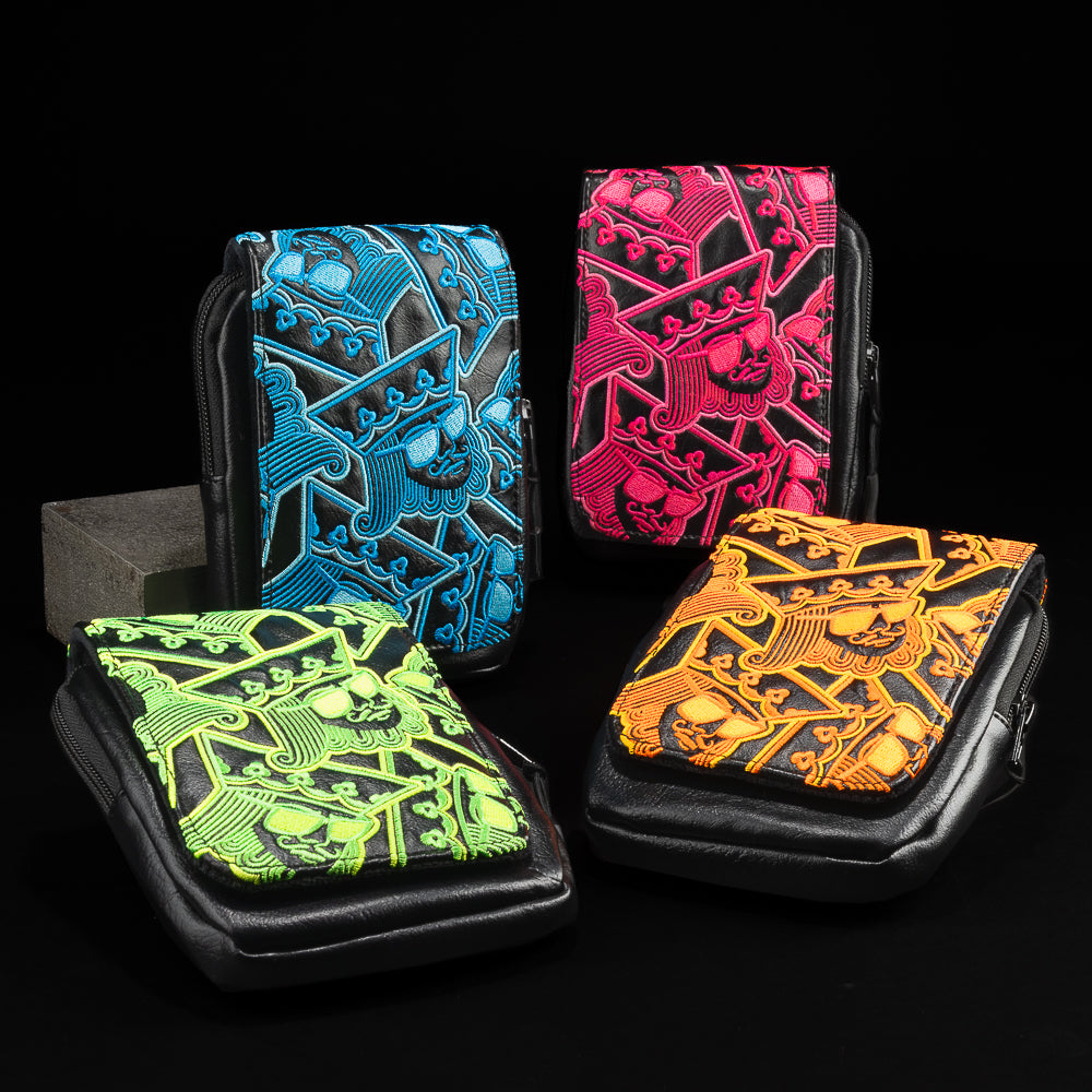 SWAG Golf stacked kings range finder case with zippered closure and magnetic embroidered flap.