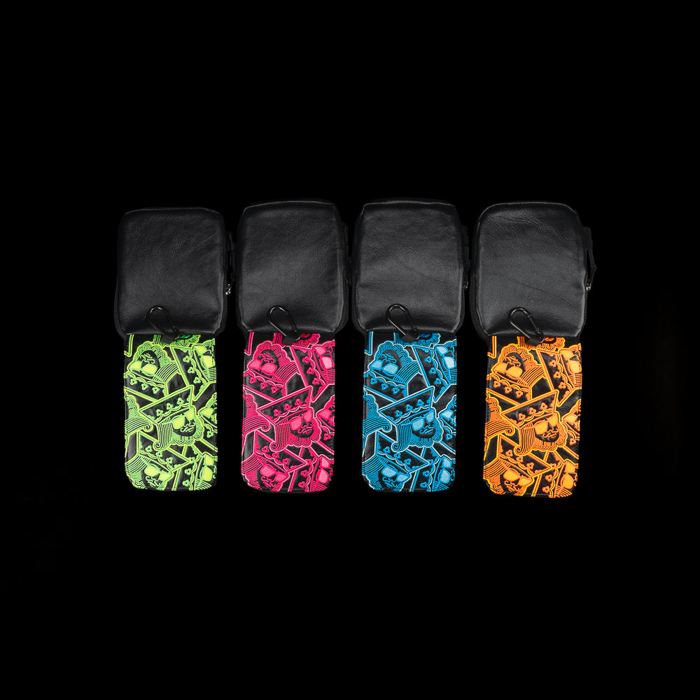 SWAG Golf stacked kings range finder case with zippered closure and magnetic embroidered flap.