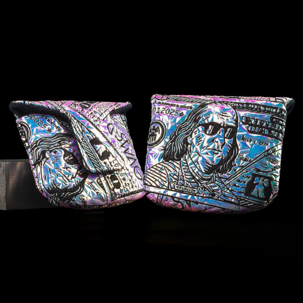 SWAG Golf Prismatic Benjamin Franklin iridescent material limited edition mallet putter golf headcover.
