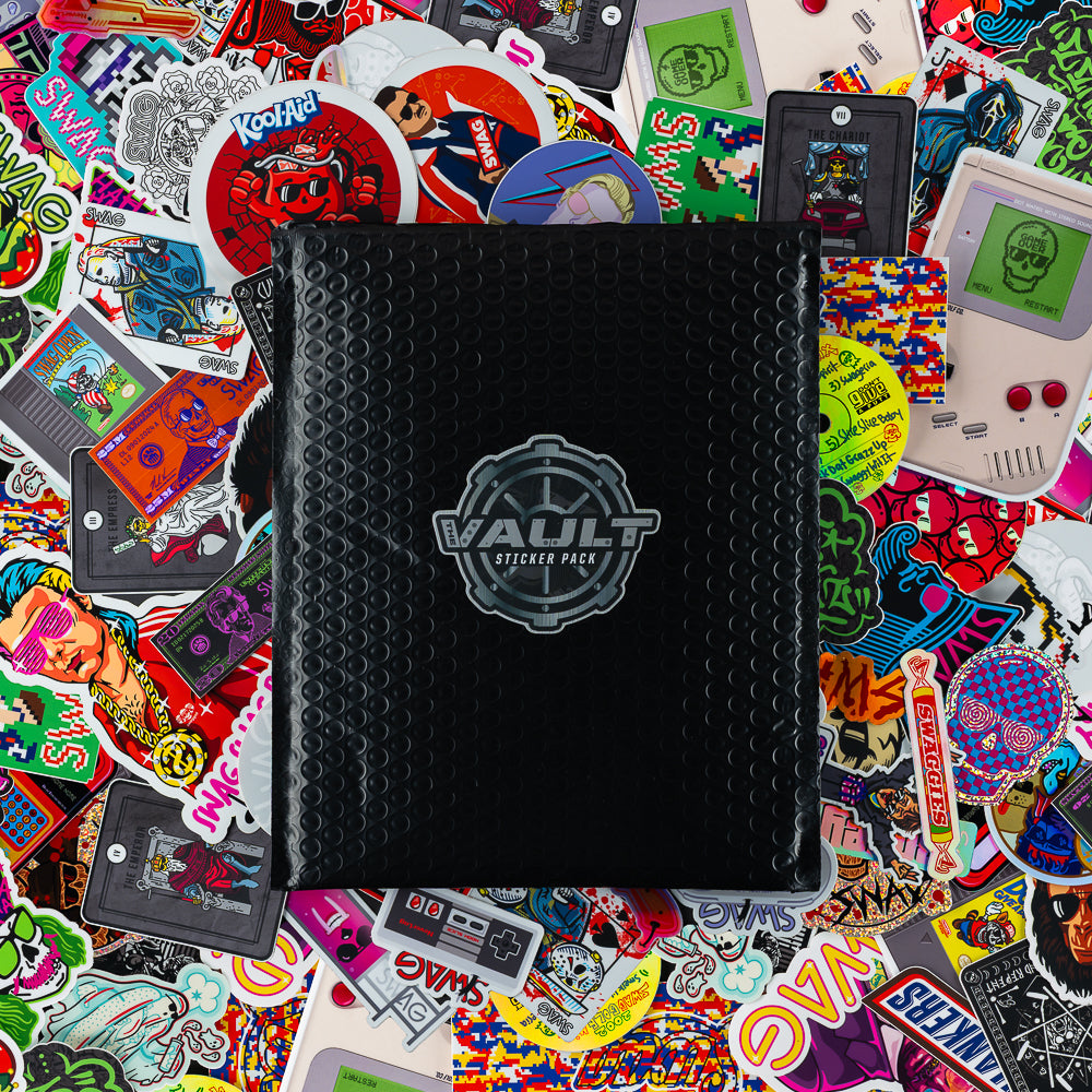 SWAG Golf The Vault Sticker Pack that includes 50 assorted stickers.