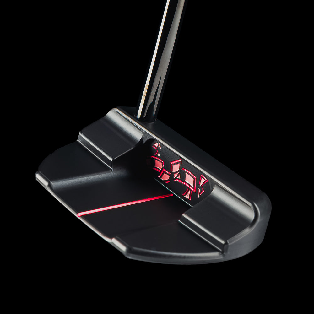 SWAG Golf Bada Swing! black and neon pink New Jersey strip club themed limited edition mallet golf putter with a black cerakote finish.