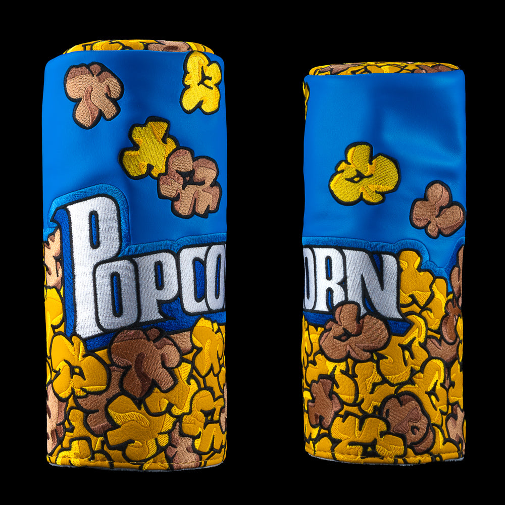 SWAG Golf Chicago mix blue and yellow popcorn themed barrel fairway golf headcover.