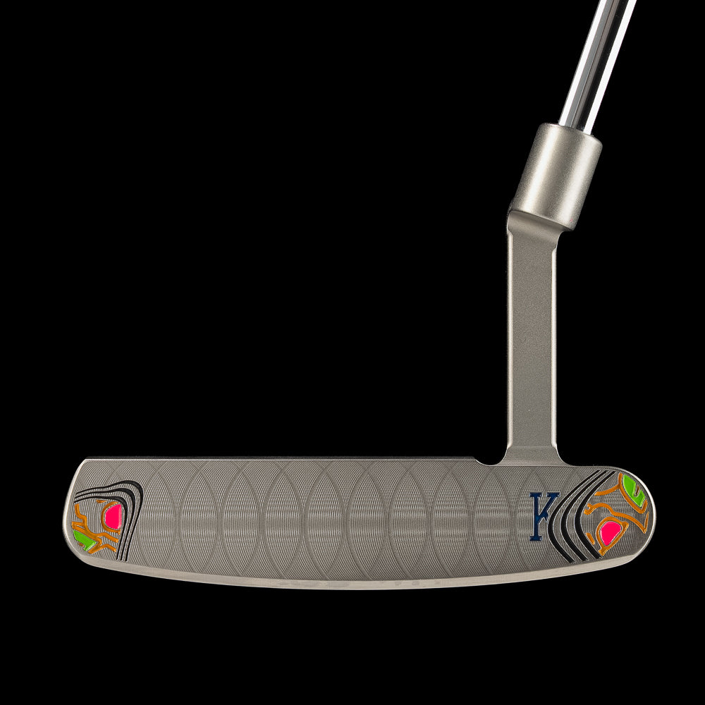 SWAG Golf Mashup Handsome One limited edition golf putter with split King of Diamond and Stacked peach skulls designs.