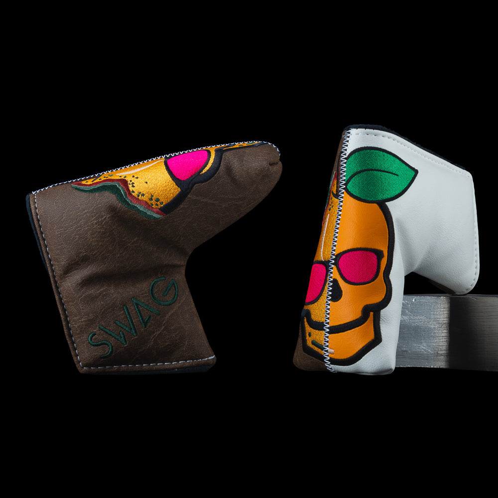 SWAG Golf Patchwork Peach Skull #3 Blade Cover – SWAG Golf Co