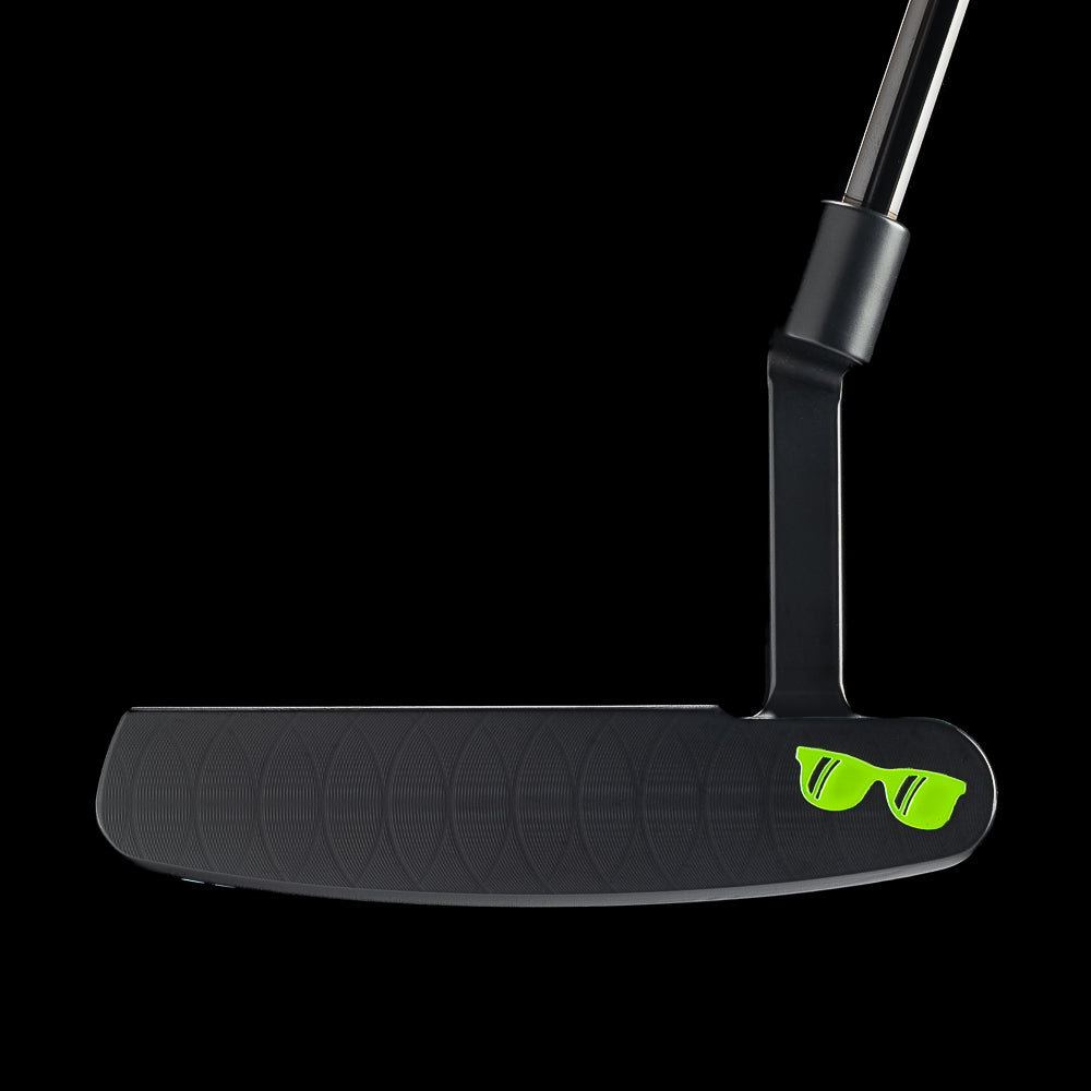SWAG Golf stacked shades limited edition blade golf putter with multi-colored sunglasses design and black cerakote finish.