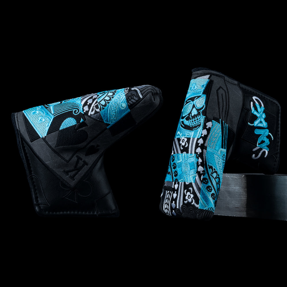 X-Ray King blade cover featuring blue collage king artwork on dark background.