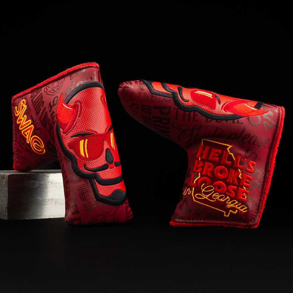 Swag Georgia Soul Stealer skull red blade putter golf headcover made in the USA.