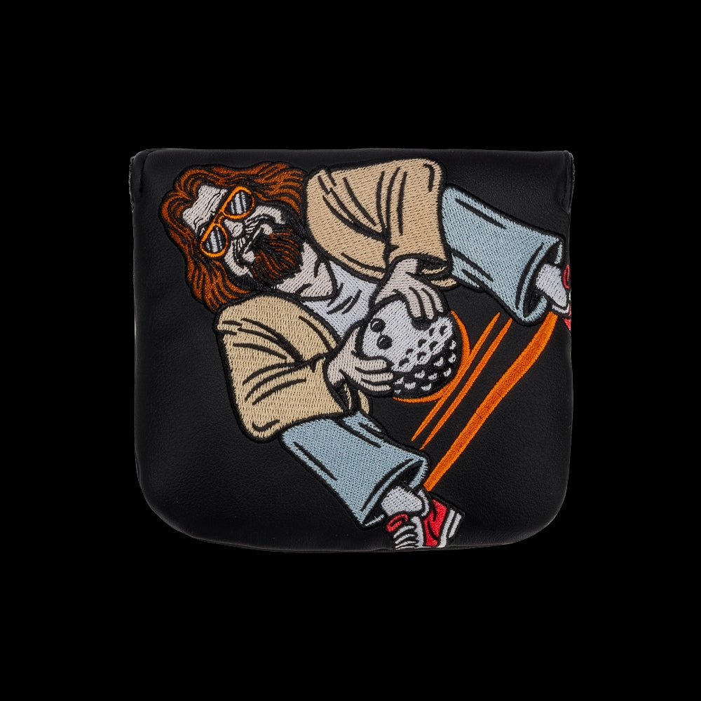Rewind Golf x The Big Lebowski officially licensed You're Obviously Not A Golfer movie themed black mallet putter golf headcover.