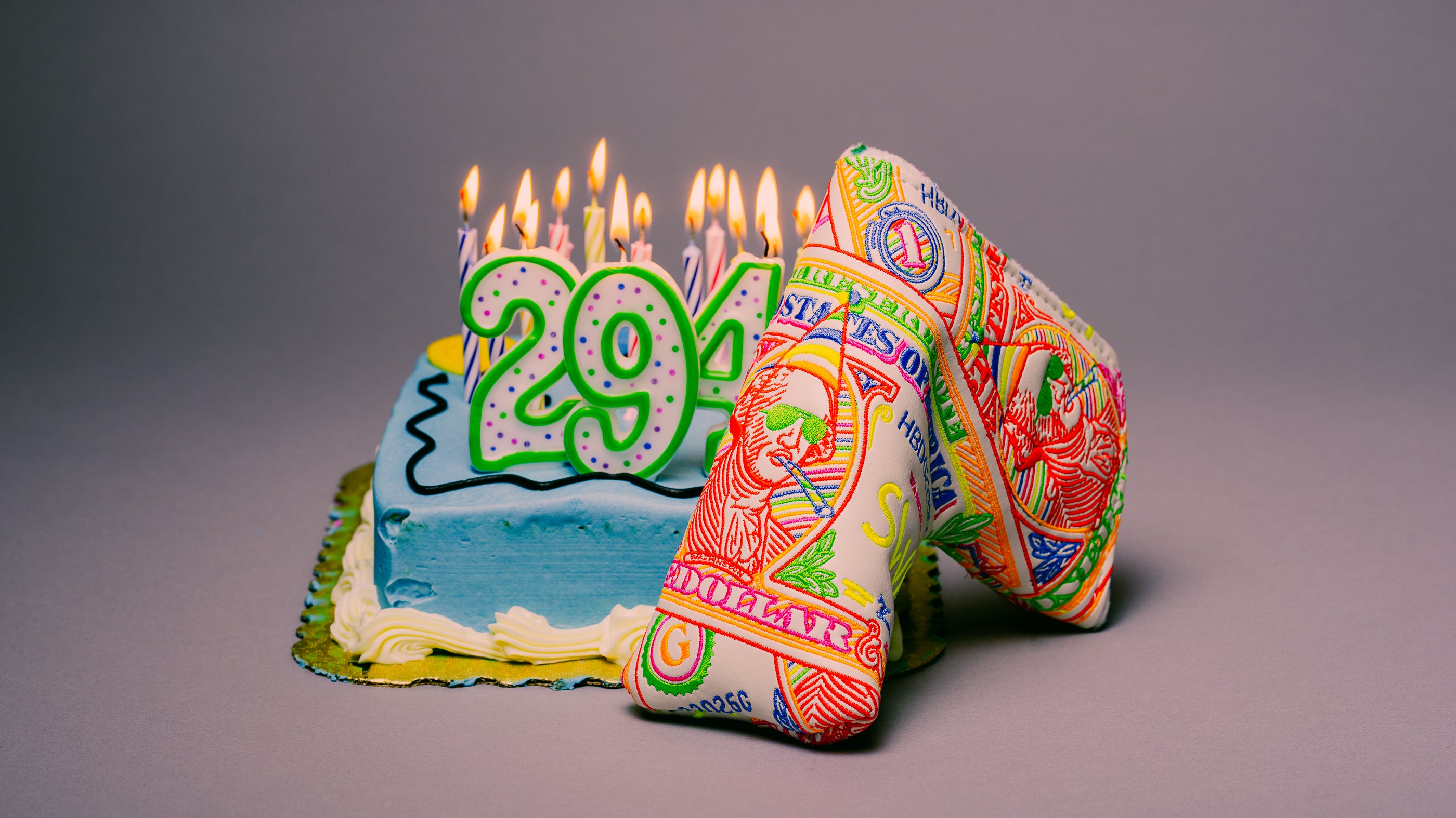 SWAG Golf birthday dollar bill series featuring George Washington's 294th birthday blade and mallet limited edition golf headcovers.