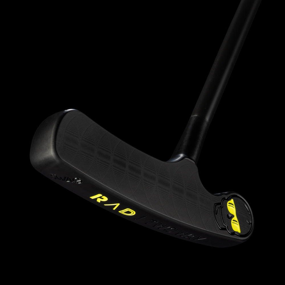 SWAG Golf RAD Two Way black cerakote finish blade golf putter for both right and left handed players. Designed and made in the USA of premium stainless steel.