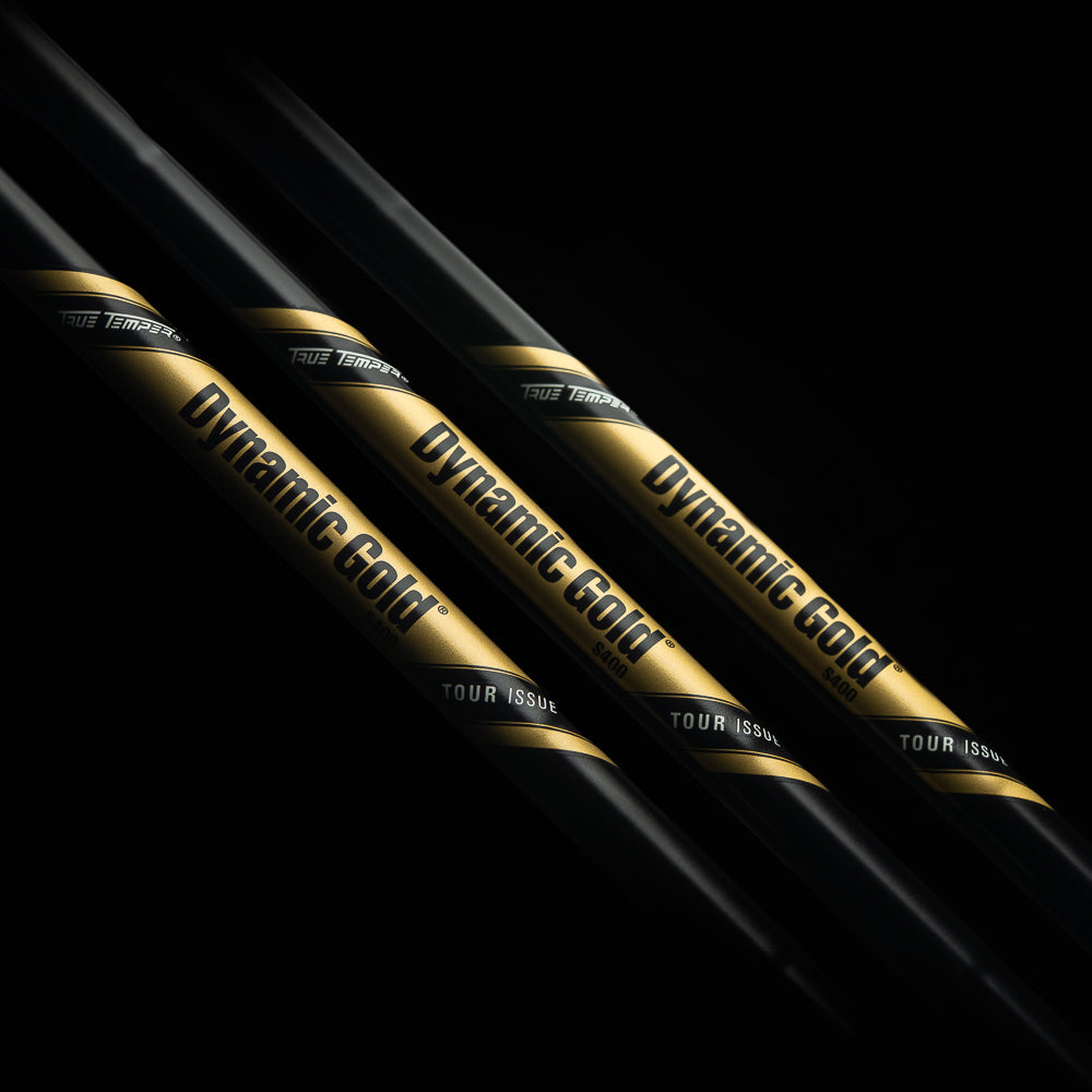 SWAG Golf black, green, and yellow 3-piece forged wedge set that includes a 51 degree, 55 degree, and 59 degree wedges.