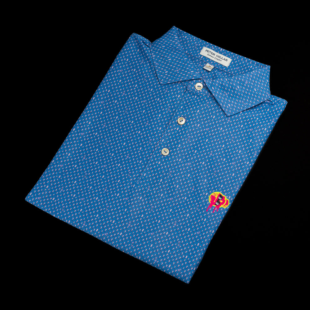Peter Millar Blue Leaking Skull Polo Shirt