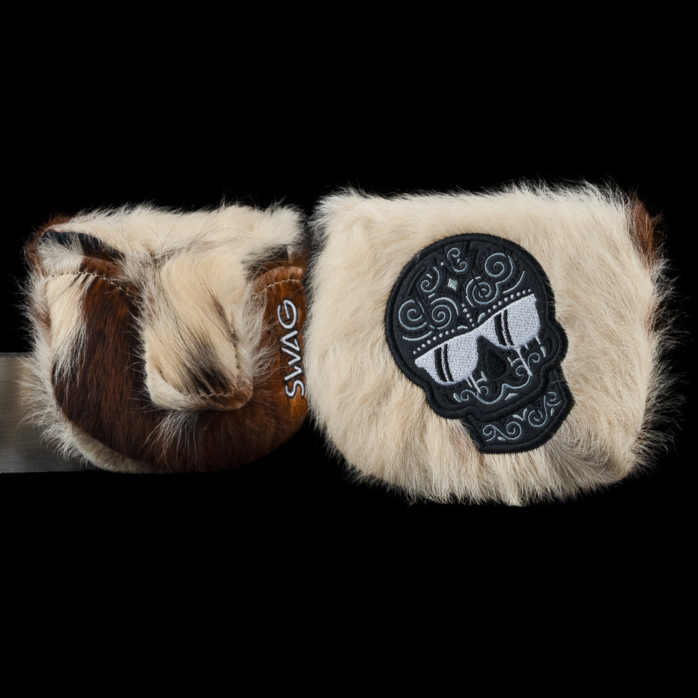 SWAG Golf Dripping Sugar Skull Cowhide Mid Mallet Cover