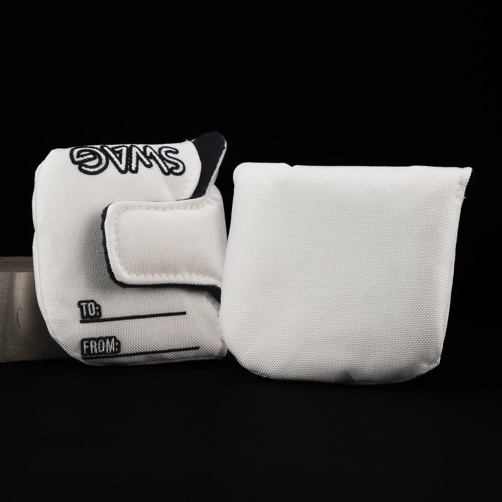 White golf head cover background.