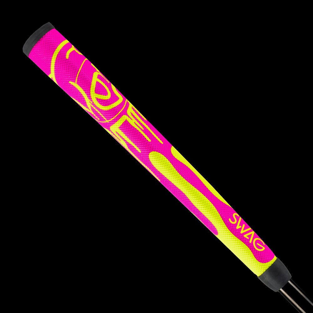 SWAG Golf neon pink dripping flipper polyurethane midsize putter grip.
