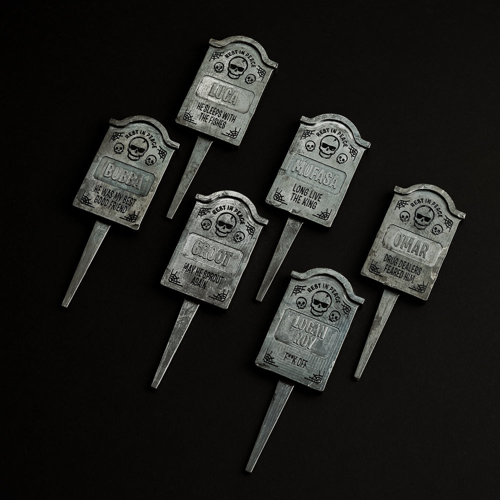 Stainless steel with black paint fill tombstone golf divot tools.