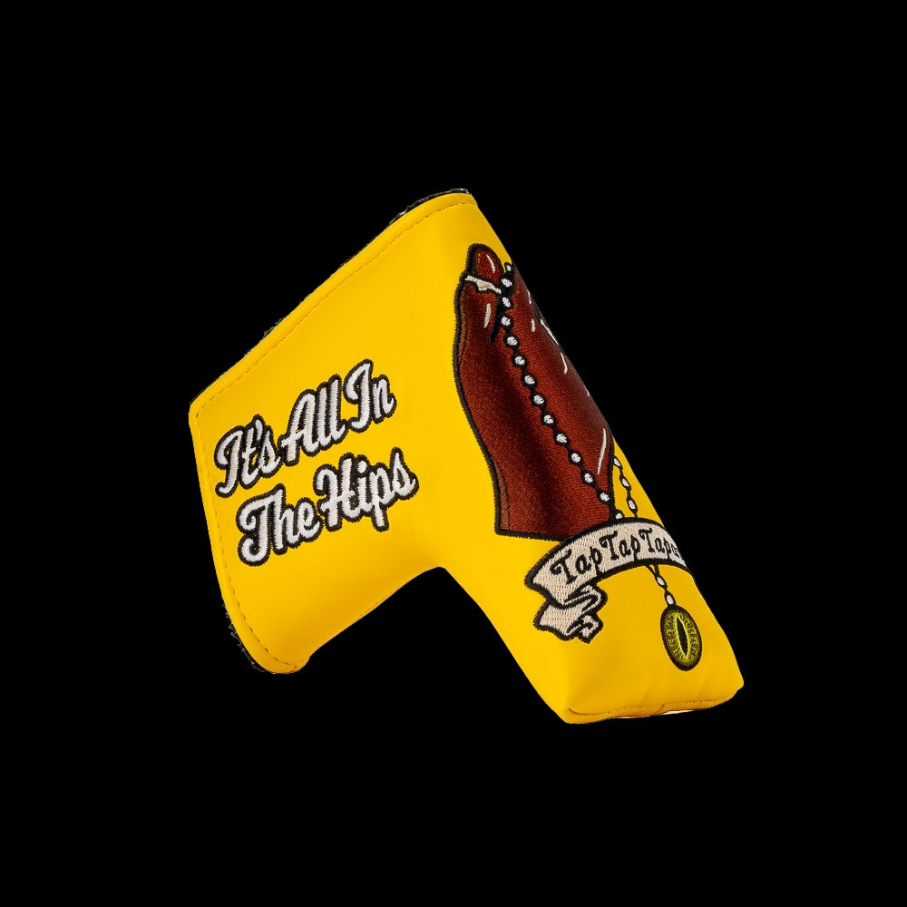 Rewind Golf x Happy Gilmore officially licensed Tap, Tap, Taparoo movie themed yellow blade golf headcover.