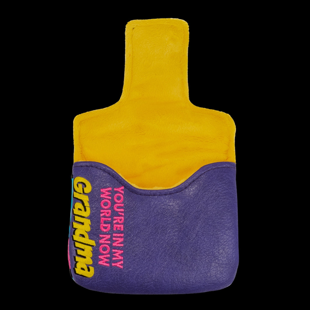 Rewind Golf x Happy Gilmore officially licensed You're In My World Now Grandma mallet putter golf headcover.