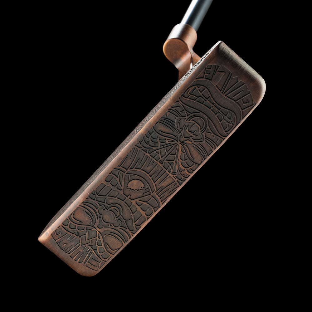SWAG Golf Handsome Teeki Too limited edition golf putter made from carbon steel with a Japanese bronze finish.