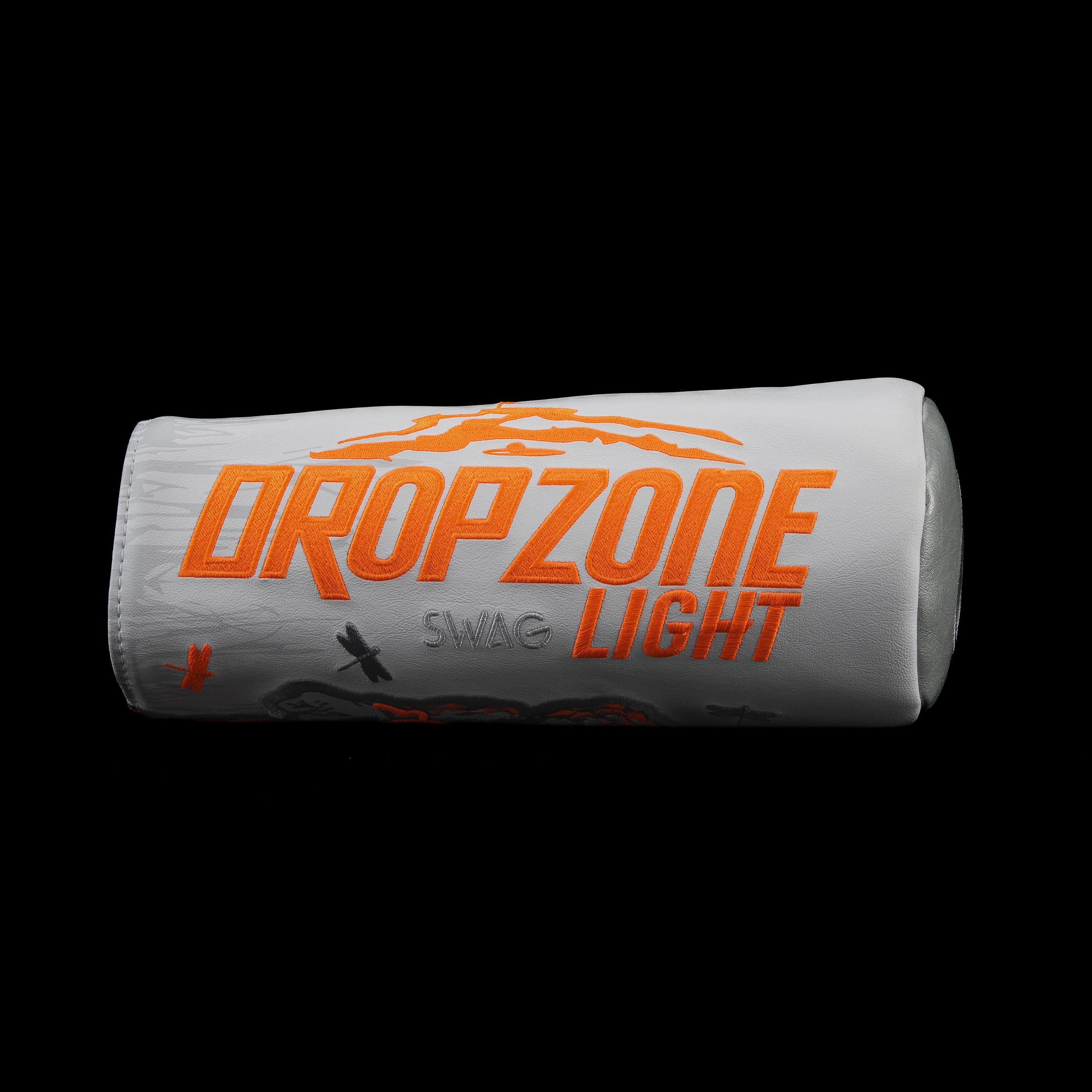 Dropzone Light Barrel Driver Headcover with orange monster design and SWAG Golf logo.