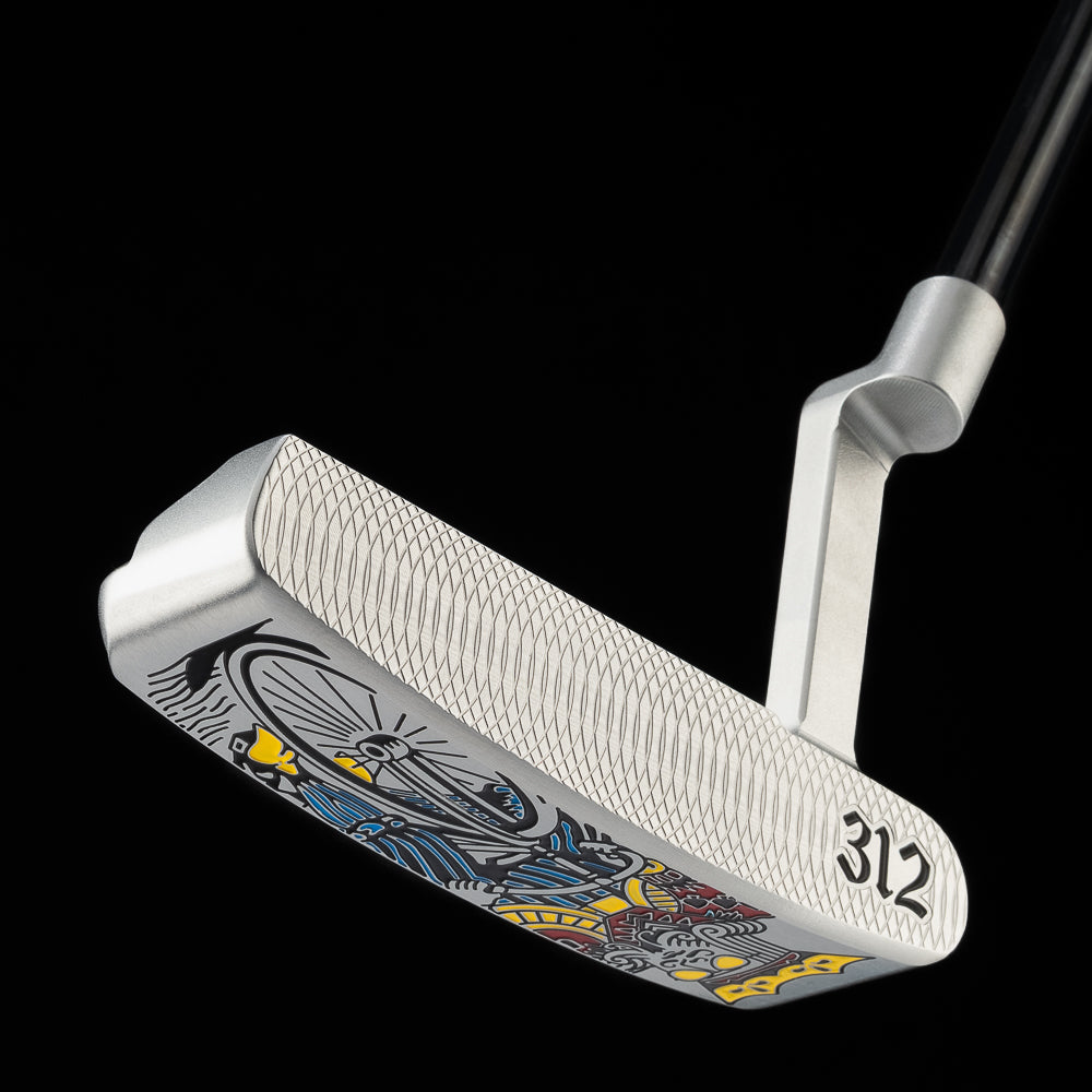 Joker Handsome One limited edition blade stainless steel golf putter by SWAG Golf co featuring a playing card design.