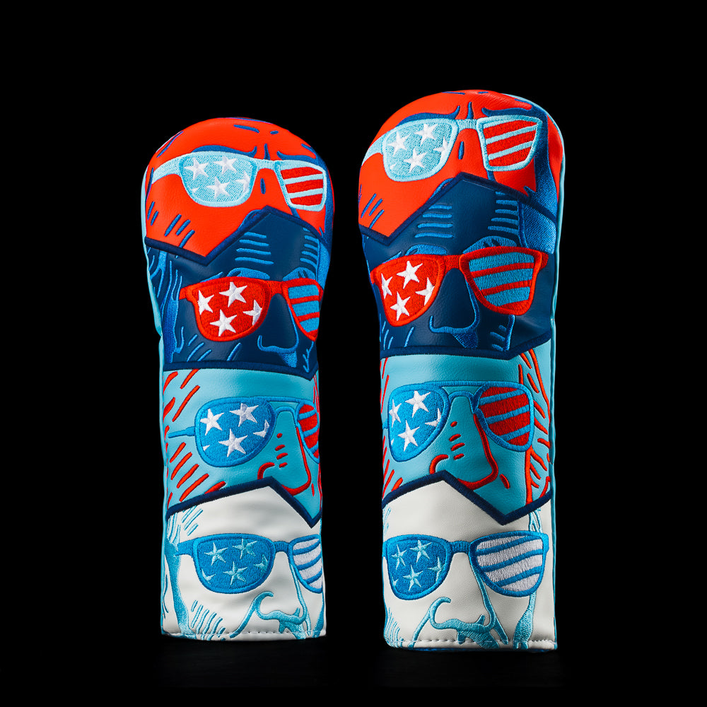 Patriotic red, white and blue Peeper fairway wood golf headcover.