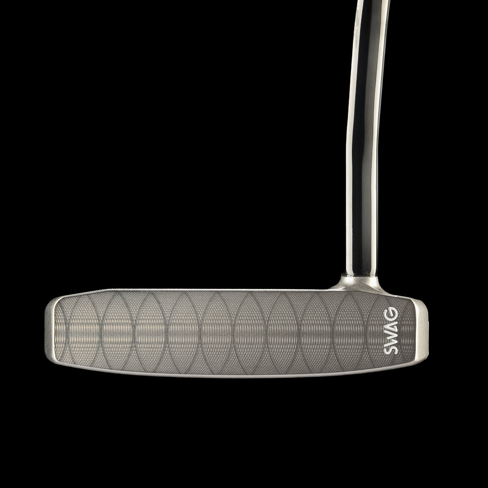 SWAG Golf The Vandal Squadron limted edition high MOI mallet putter with vintage aircraft design and devil character.