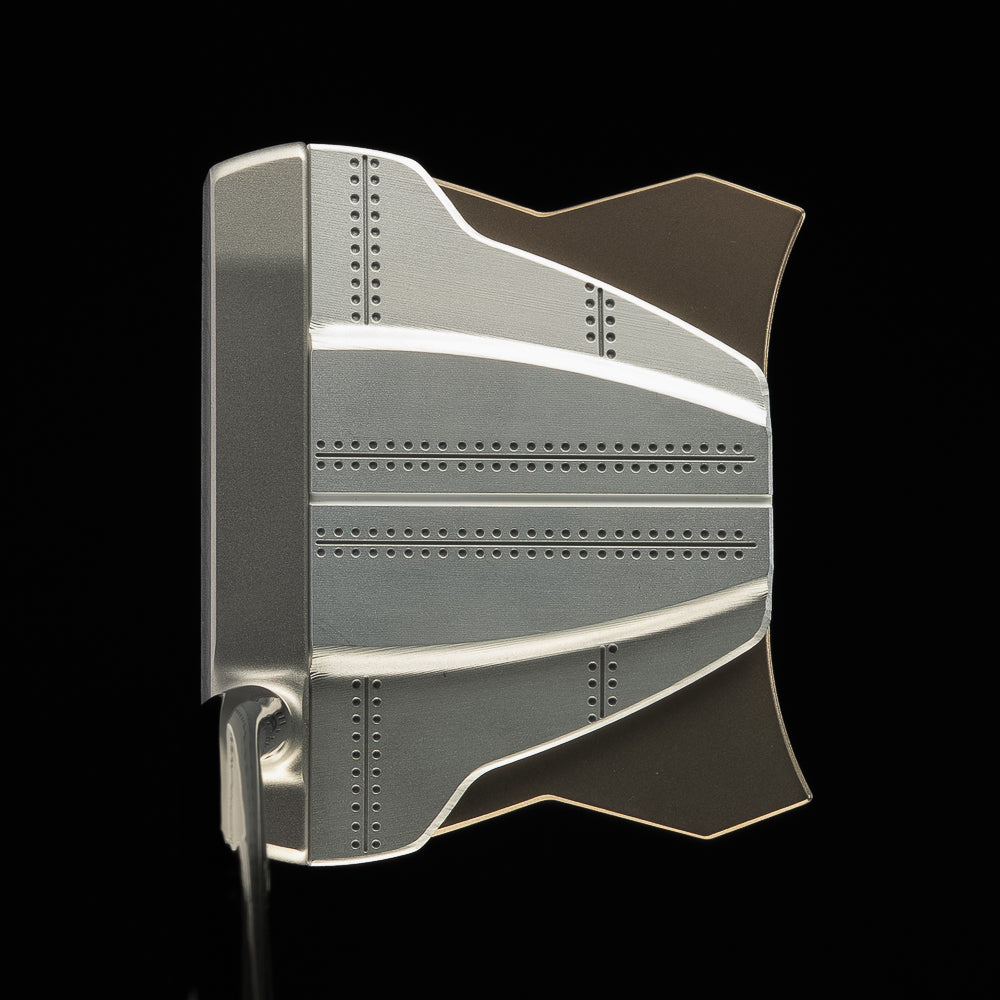 SWAG Golf The Vandal X Squadron limted edition high MOI mallet putter with vintage aircraft design and devil character.