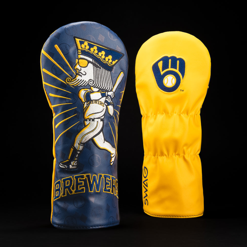 SWAG Golf x MLB officially licensed Milwaukee Brewers king bobblehead themed driver golf headcover.