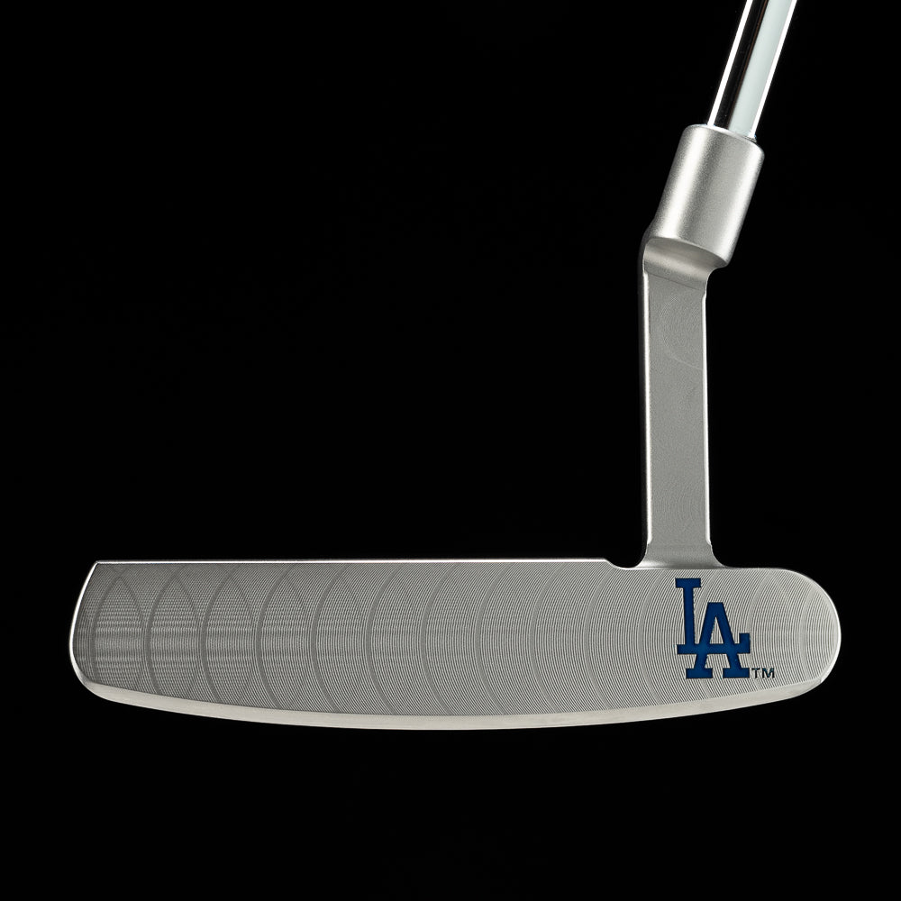 SWAG Golf x MLB officially licensed Los Angeles Dodgers Handsome One stainless steel limited edition USA-milled golf blade style putter.
