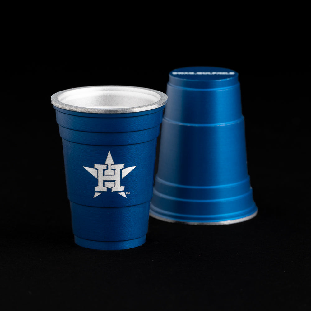 Houston Astros logo flip cup ball marker in royal blue.