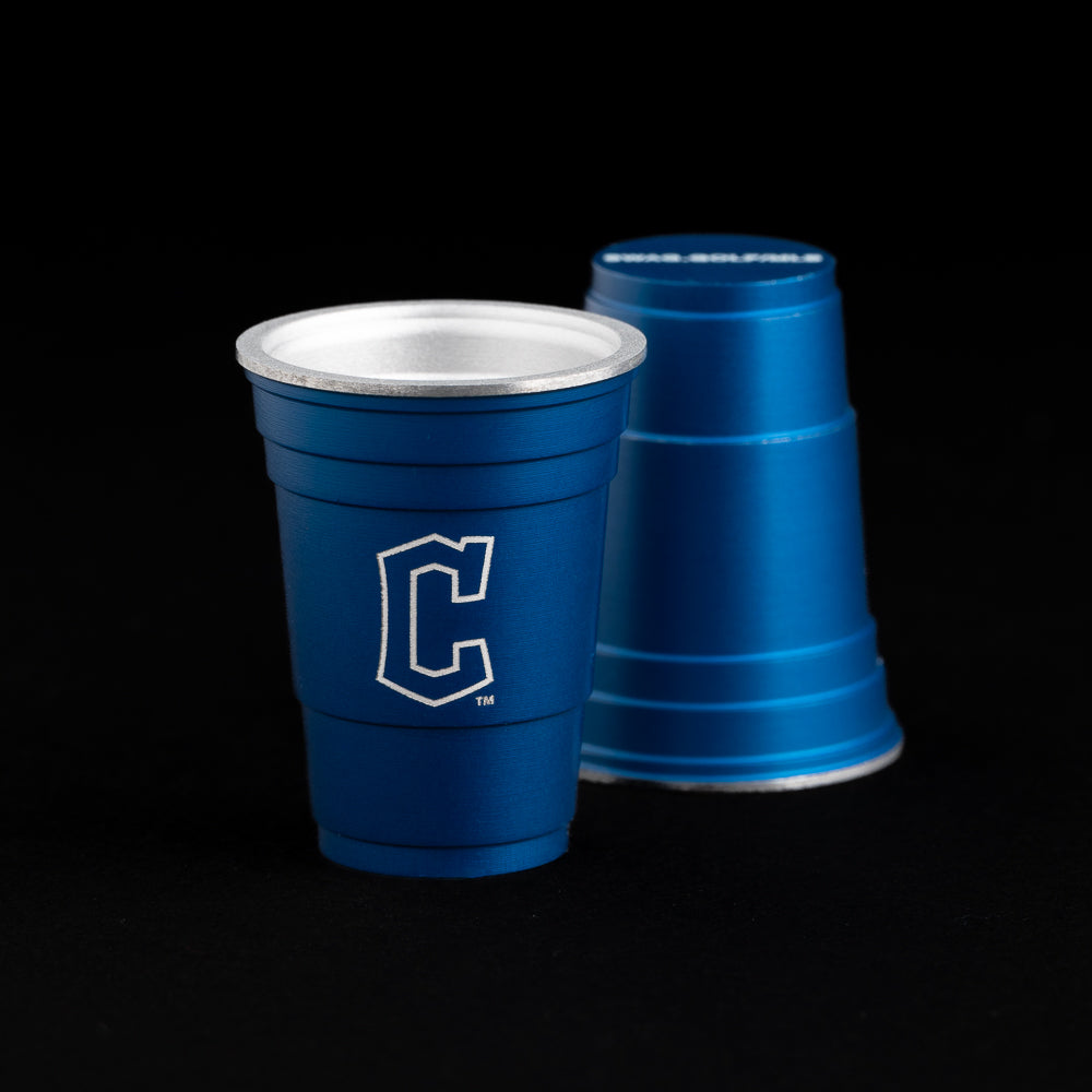 Cleveland Guardians logo flip cup ball marker in royal blue.