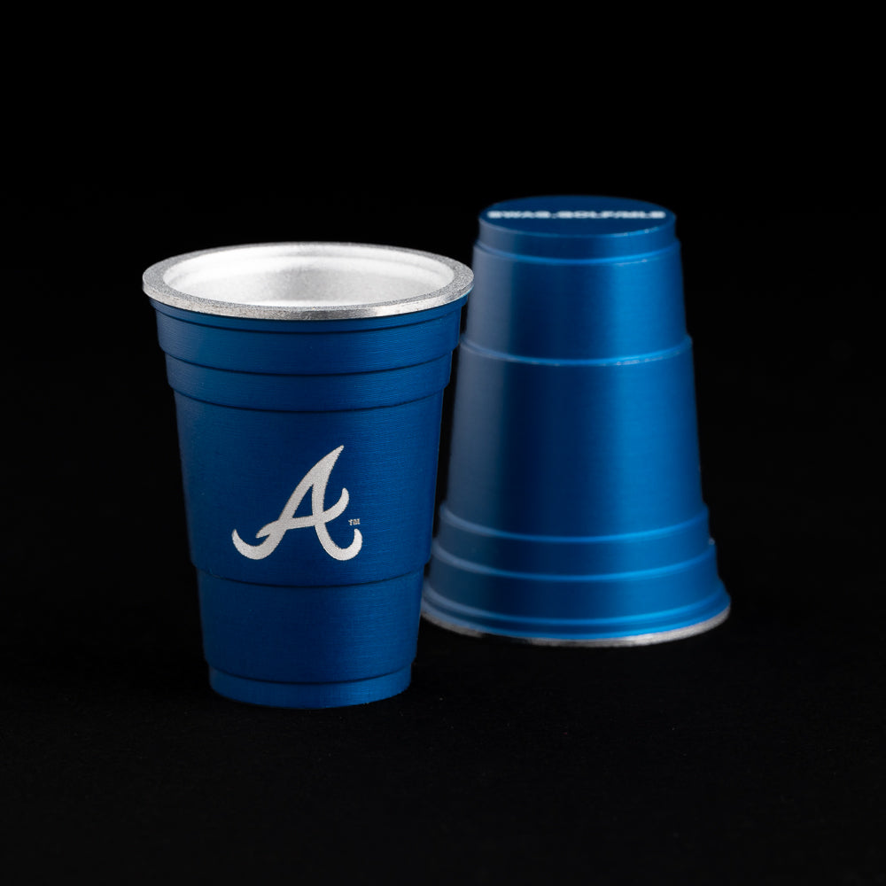 Atlanta Braves A flip cup ball marker in royal blue.
